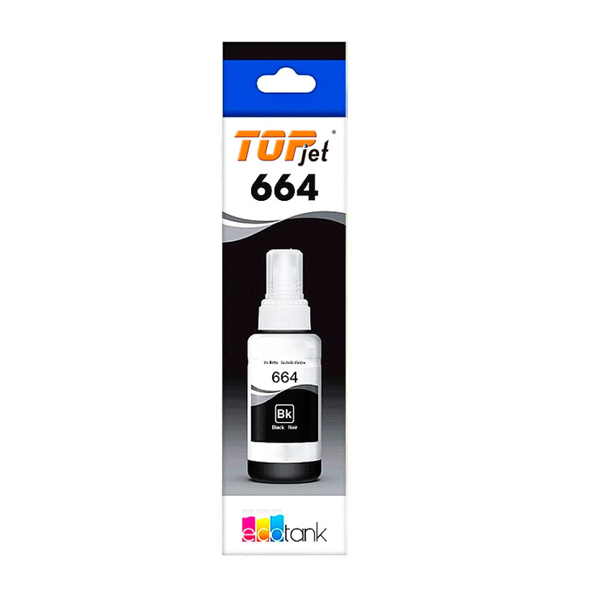 TINTA NEGRA GENÉRICA TOP JET T664 70ML – COMPATIBLE CON EPSON ECOTANK - 1