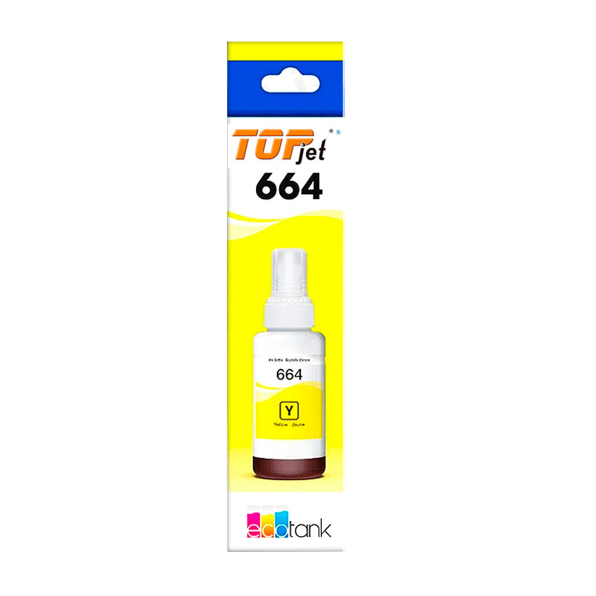 TINTA AMARILLA GENÉRICA TOP JET T664 70ML PARA EPSON ECOTANK - 1