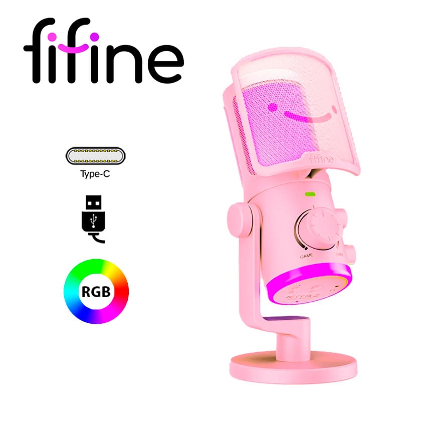 MICRÓFONO PINK FIFINE AM6 – RGB - 1