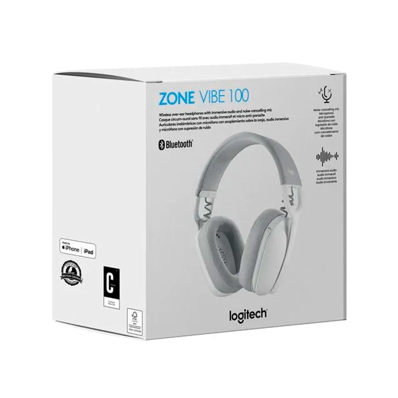 AUDIFONO C/MICROF. LOGITECH ZONE VIBE 100 BLUETOOTH BLANCO - 4