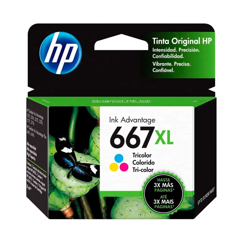 TINTA HP 667XL TRICOLOR ORIGINAL PARA DESKJET INK ADVANTAGE 2775, 2375, 1275 - 1