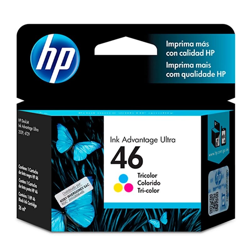 TINTA HP 46 TRICOLOR CZ638AL DESKJET 2529 4729 5739 ORIGINAL - 1