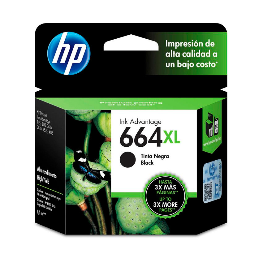 CARTUCHO DE TINTA HP 664 XL F6V31AL 2135 - NEGRO - 1