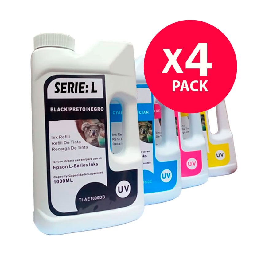 PACK 4 TINTAS TOP JET EPSON COMPATIBLES 1 LITRO (T504/T544/T664) – NEGRO, CIAN, MAGENTA Y AMARILLO - 1