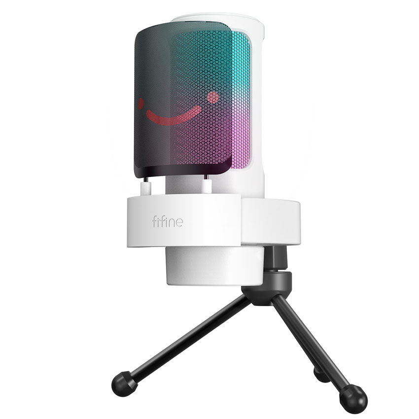 MICRÓFONO FIFINE A8 WHITE RGB CON CONEXIÓN USB-C - 3