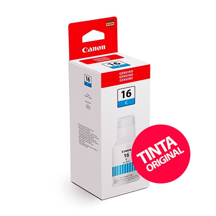 TINTA CANON GI-16 CYAN PARA IMPRESORAS MAXIFY GX6010 / GX7010 / GX5010 - 1