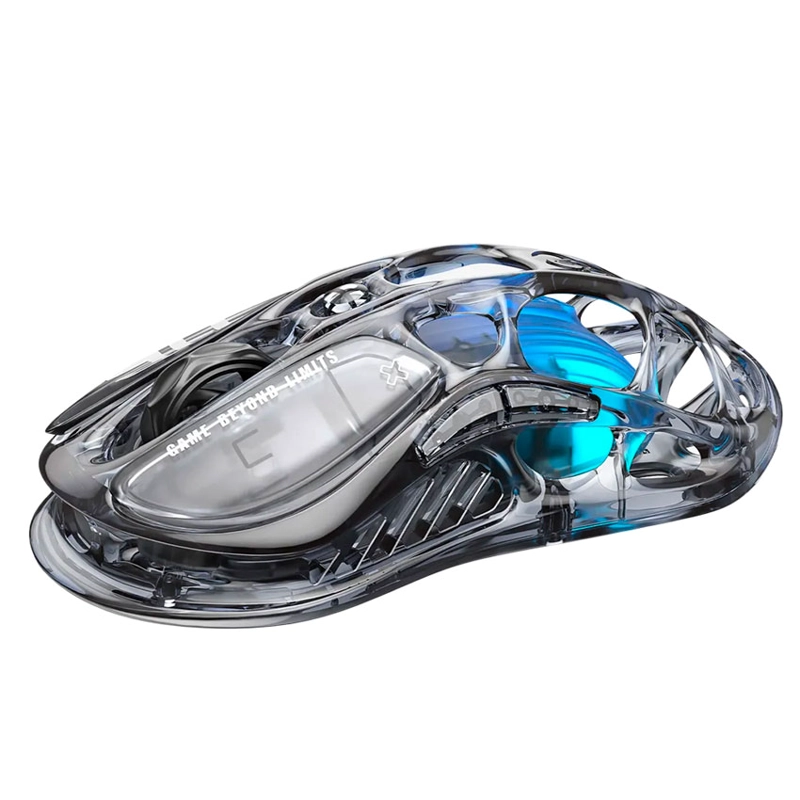 MOUSE INALÁMBRICO GRAVASTAR MERCURY M2 TRANSPARENT BLACK – SENSOR PAW 3395, 26000 DPI, RGB, ULTRA LIVIANO - 2