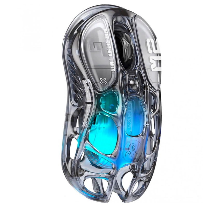 MOUSE INALÁMBRICO GRAVASTAR MERCURY M2 TRANSPARENT BLACK – SENSOR PAW 3395, 26000 DPI, RGB, ULTRA LIVIANO - 5