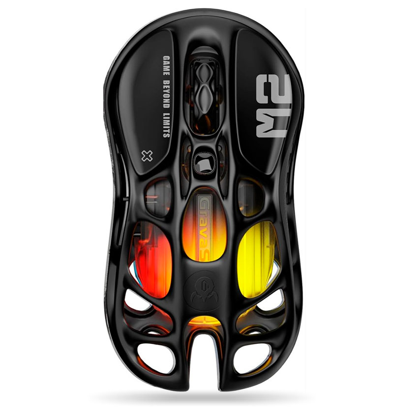 MOUSE GAMER INALÁMBRICO GRAVASTAR MERCURY M2 STEALTH BLACK – 26 000 DPI, RGB, DUAL MODE - 1