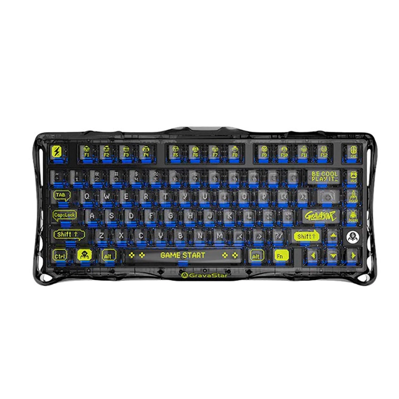 TECLADO MECÁNICO INALÁMBRICO GRAVASTAR MERCURY K1 LITE TRANSPARENT BLACK – 75%, RGB, SWITCH BSUN LINEAL, GASKET MOUNT - 2