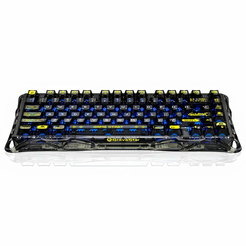 TECLADO MECÁNICO INALÁMBRICO GRAVASTAR MERCURY K1 LITE TRANSPARENT BLACK – 75%, RGB, SWITCH BSUN LINEAL, GASKET MOUNT - 3