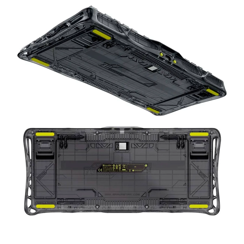 TECLADO MECÁNICO INALÁMBRICO GRAVASTAR MERCURY K1 LITE TRANSPARENT BLACK – 75%, RGB, SWITCH BSUN LINEAL, GASKET MOUNT - 5