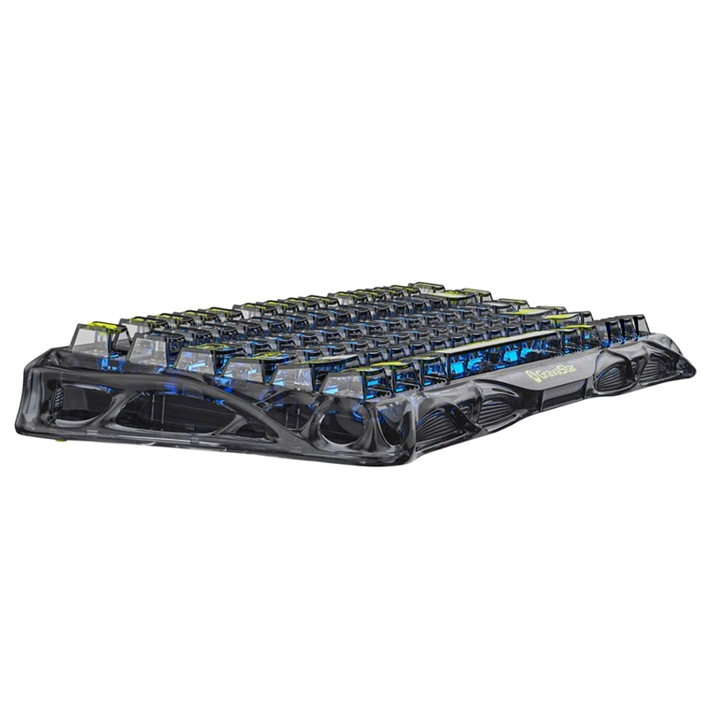 TECLADO MECÁNICO INALÁMBRICO GRAVASTAR MERCURY K1 LITE TRANSPARENT BLACK – 75%, RGB, SWITCH BSUN LINEAL, GASKET MOUNT - 7