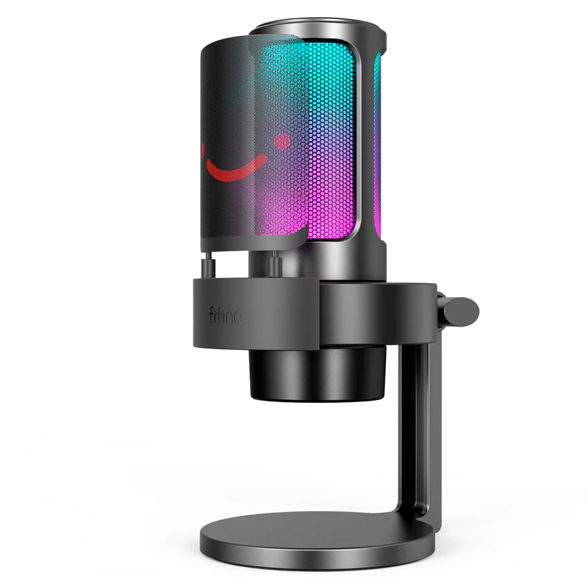 MICRÓFONO GAMER FIFINE A8 BLACK – CONDENSADOR USB, RGB, MUTE Y MONITOREO - 5