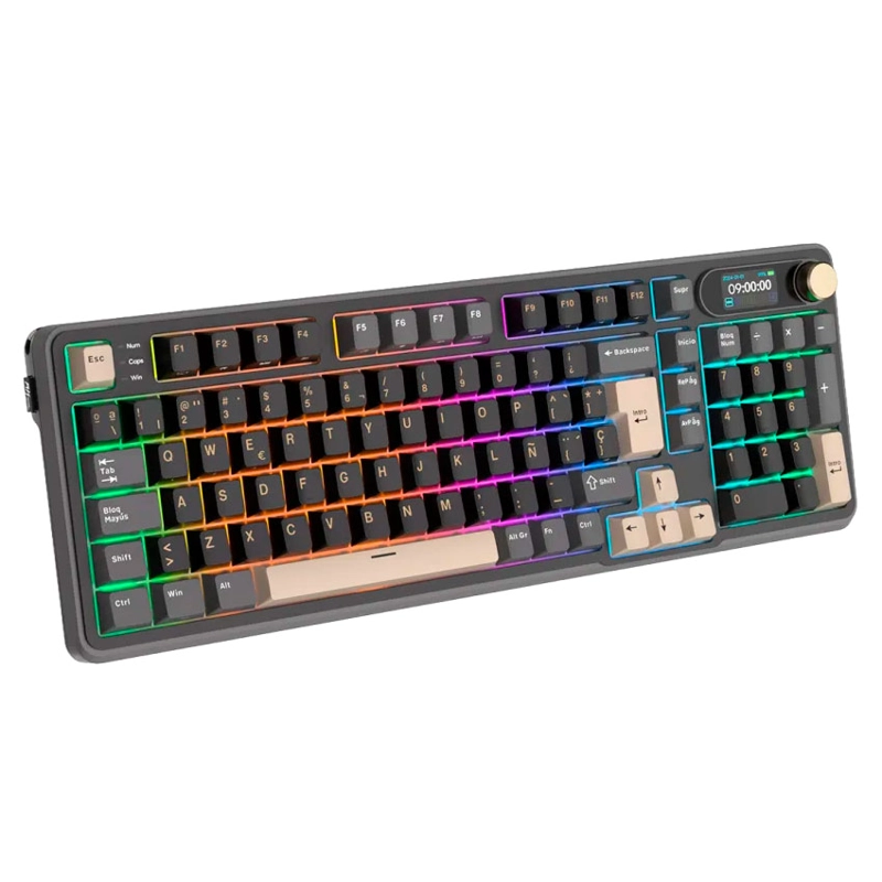 TECLADO ROYAL KLUDGE RK-S98 INALÁMBRICO PHANTOM – CHARTREUSE SWITCH - 2