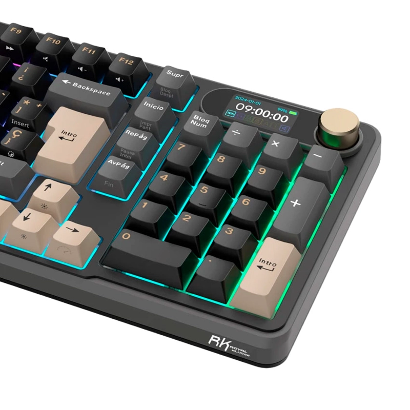 TECLADO ROYAL KLUDGE RK-S98 INALÁMBRICO PHANTOM – CHARTREUSE SWITCH - 4
