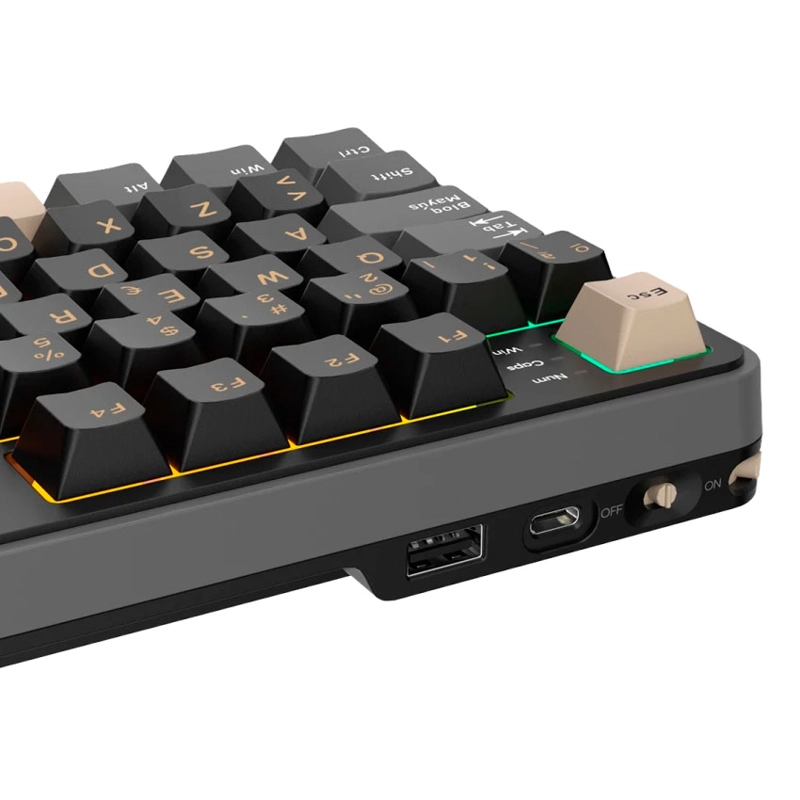 TECLADO ROYAL KLUDGE RK-S98 INALÁMBRICO PHANTOM – CHARTREUSE SWITCH - 5