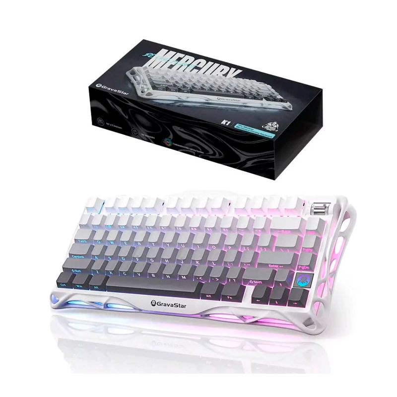 TECLADO GRAVASTAR MERCURY K1 INALÁMBRICO GRADIENT WHITE - 2