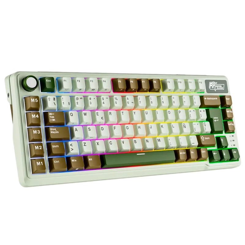 TECLADO ROYAL KLUDGE RK L75 INALÁMBRICO PALM GREEN CREAMY - 2