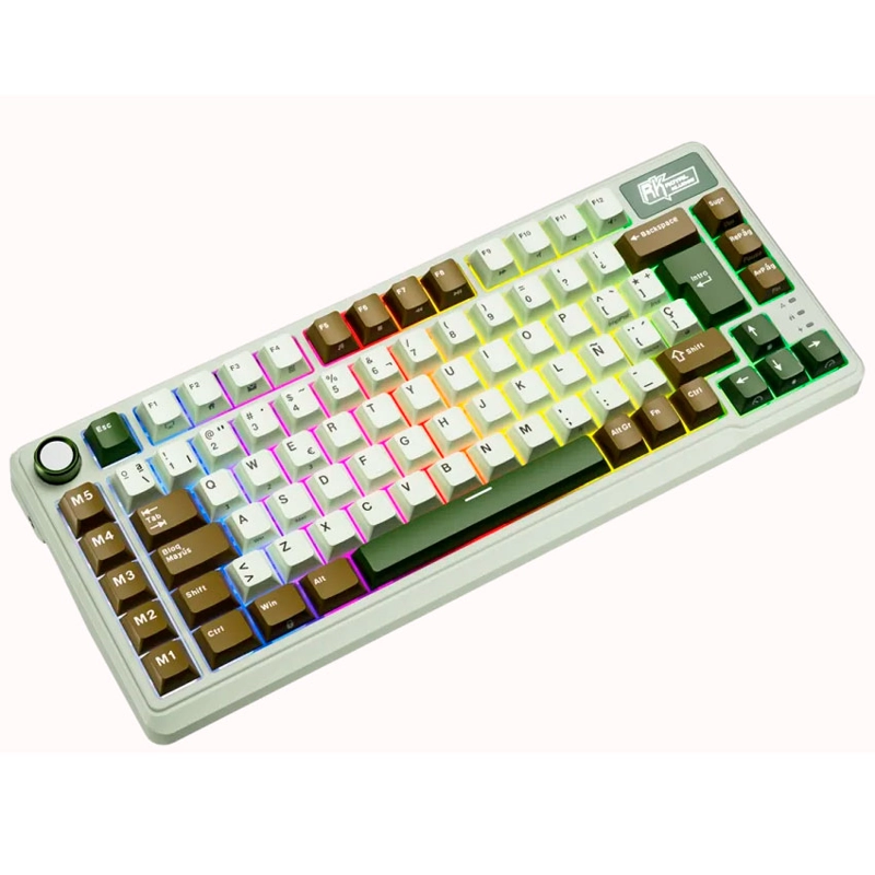 TECLADO ROYAL KLUDGE RK L75 INALÁMBRICO PALM GREEN CREAMY - 3