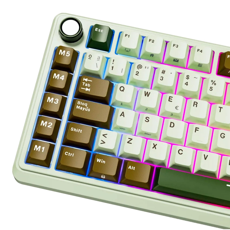 TECLADO ROYAL KLUDGE RK L75 INALÁMBRICO PALM GREEN CREAMY - 4