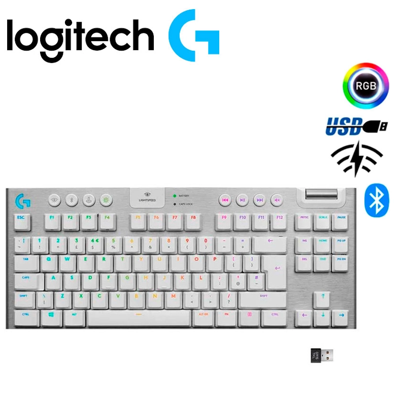 TECLADO LOGITECH G915 X TKL LIGHTSPEED  WIRELESS  WHITE - 1