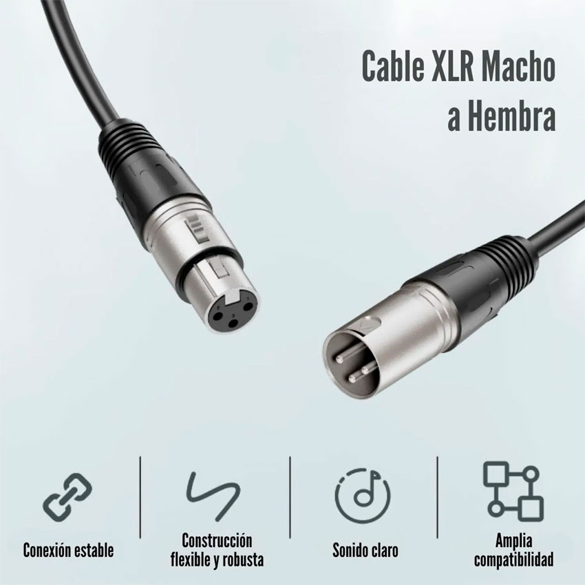 CABLE FIFINE L9 - XLR MACHO A XLR HEMBRA - 3 MTS - 4