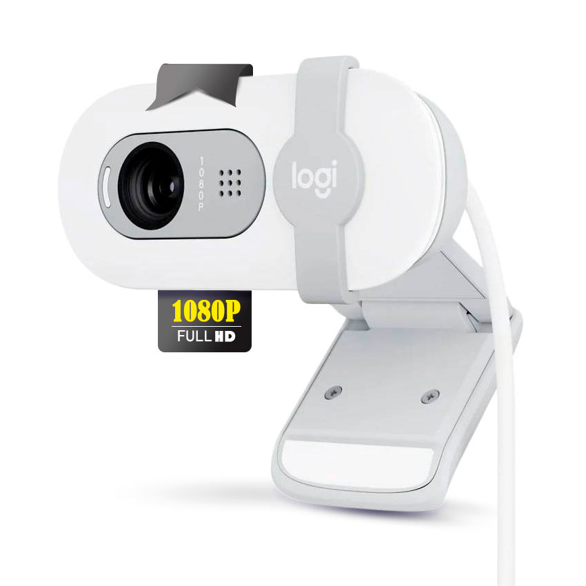 CÁMARA WEBCAM LOGITECH BRIO 100 FULL HD 1080P USB - BLANCO - 1