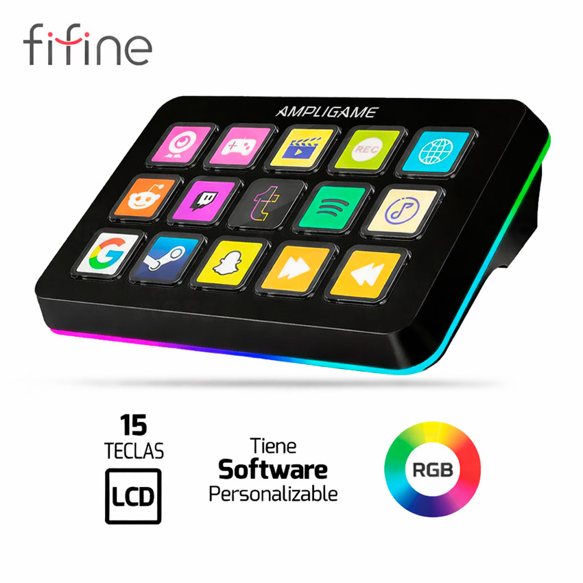 STREAM DECK FIFINE D6 - 15 KEYS - NEGRO - 1