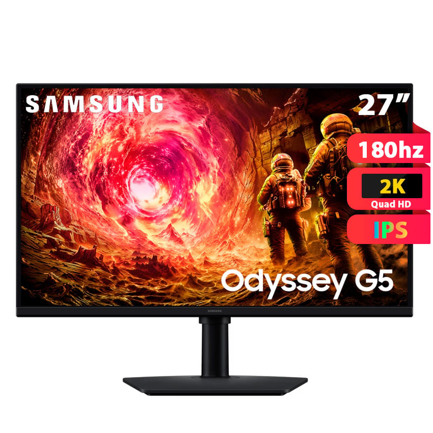 MONITOR GAMING SAMSUNG ODYSSEY G5 27 QHD IPS 180HZ 1MS - LS27FG500ELXPE - 1