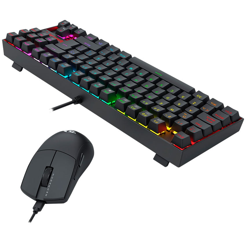 COMBO REDRAGON S145-SP TECLADO KUMARA RGB SPANISH RED SWITCH + MOUSE M724 BLACK - 2