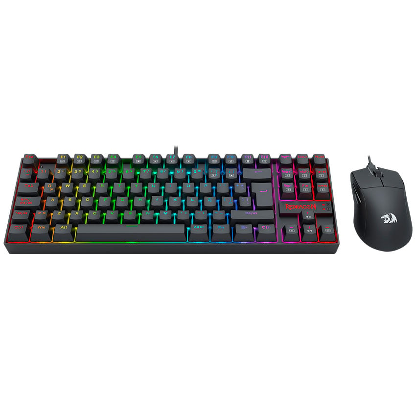 COMBO REDRAGON S145-SP TECLADO KUMARA RGB SPANISH RED SWITCH + MOUSE M724 BLACK - 3