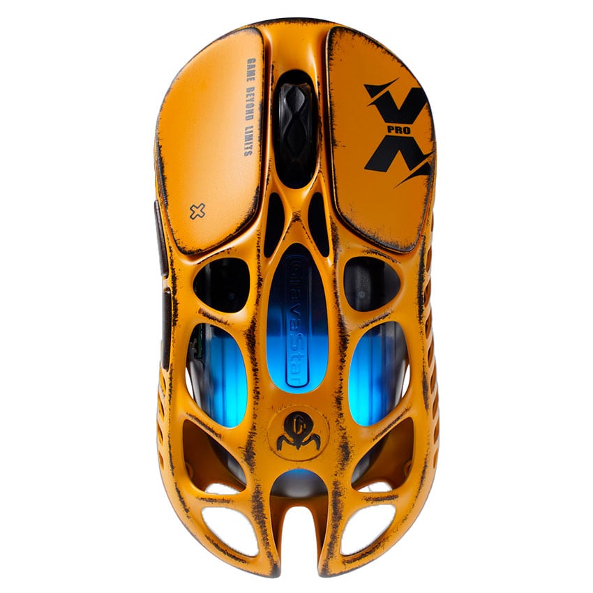MOUSE GRAVASTAR MERCURY XPRO INALÁMBRICO 8K DONGLE BATTLE WORN YELLOW EDICIÓN ESPECIAL - 1