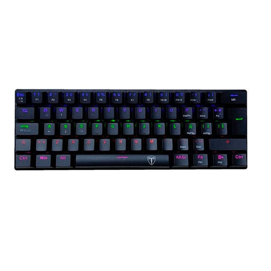 TECLADO T-DAGGER ARENA LITE RAINBOW, SPANISH T-TGK321-BR BLACK - RED SWITCH - 1