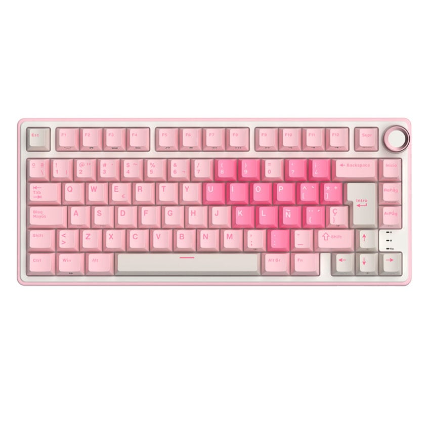 TECLADO ROYAL KLUDGE RK R75 CABLEADO PINK MELODY - CREAMY SWITCH - 2