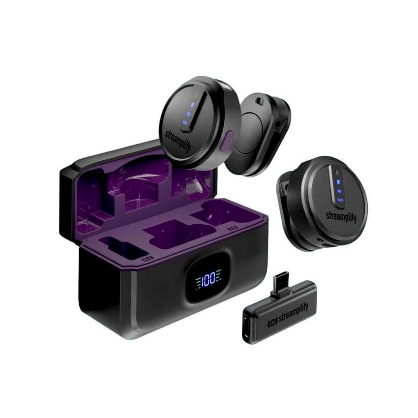MICRÓFONO STREAMPLIFY MIC GO-48 INALÁMBRICO USB NEGRO - 1