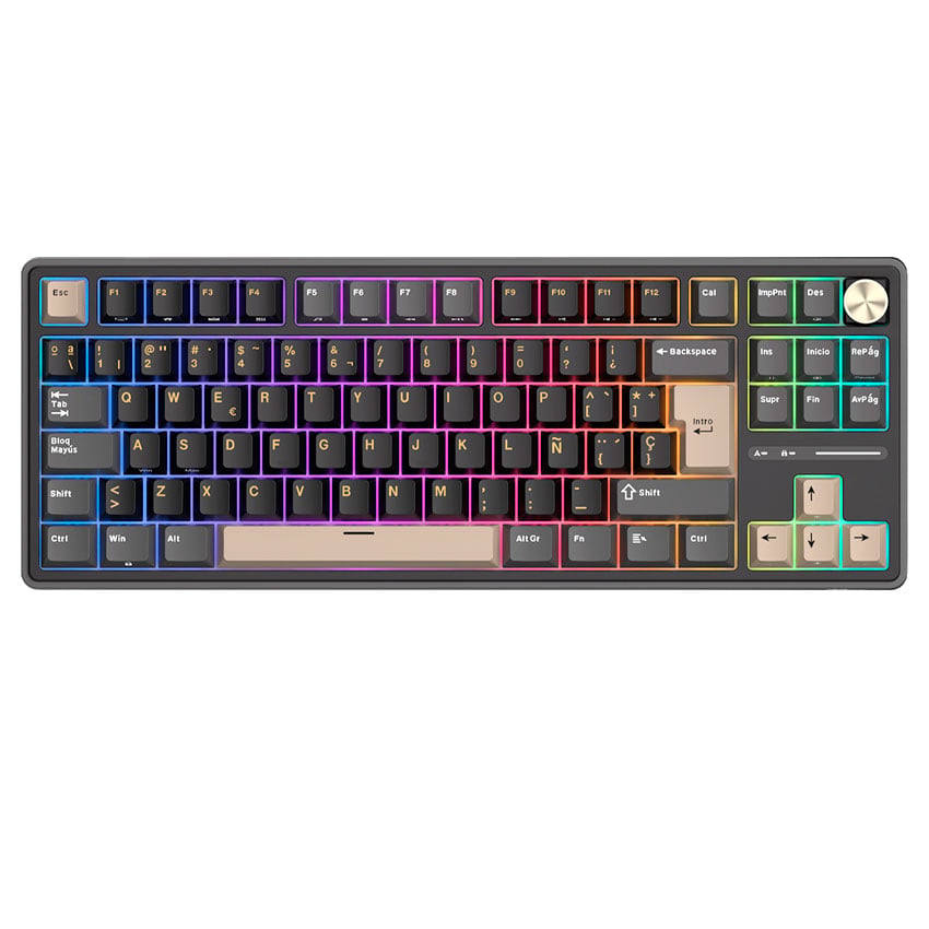 TECLADO ROYAL KLUDGE RK-R87PRO TKL CABLEADO PHANTOM - CREAMY SWITCH - 1