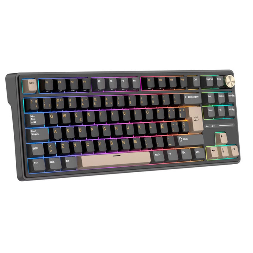TECLADO ROYAL KLUDGE RK-R87PRO TKL CABLEADO PHANTOM - CREAMY SWITCH - 2