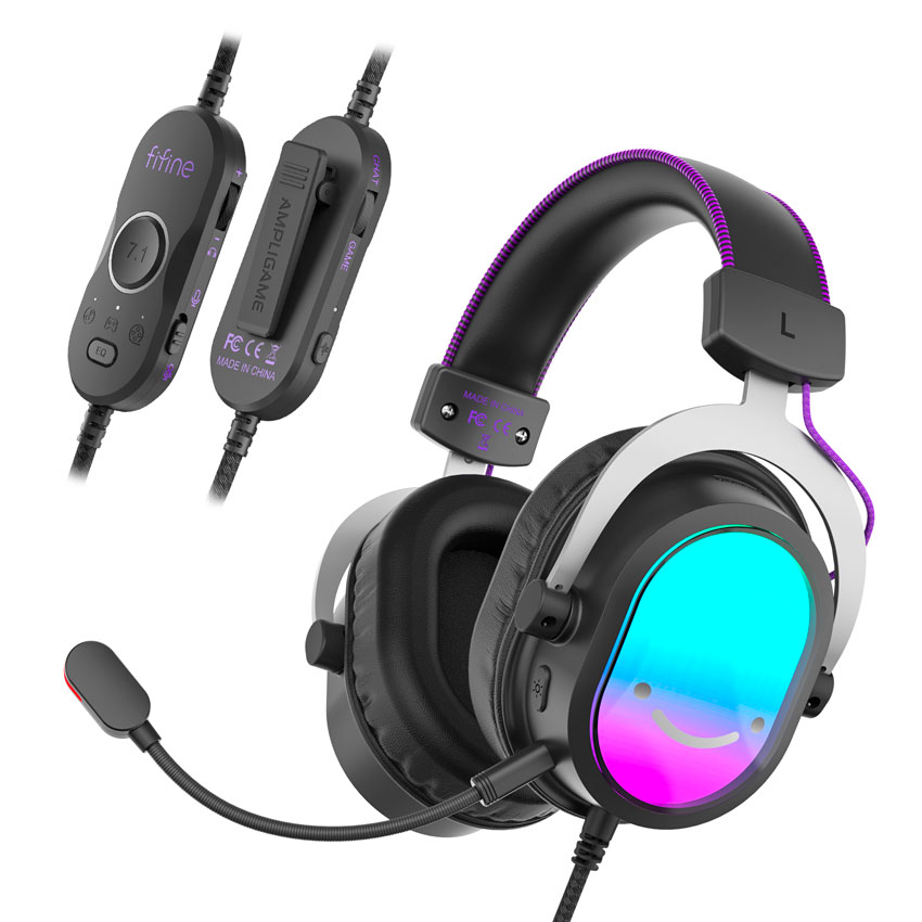 AURICULARES GAMING FIFINE AMPLIGAME H16 NEGRO CON MICRÓFONO - 1