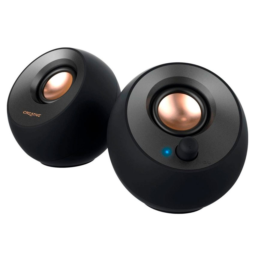 PARLANTE CREATIVE PEBBLE V2 2.0 8W/16W 3.5MM USB-C NEGRO - 1