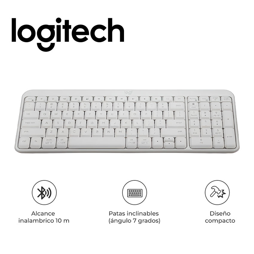 TECLADO LOGITECH K250 BLUETOOTH INALÁMBRICO ESPAÑOL WHITE - 1