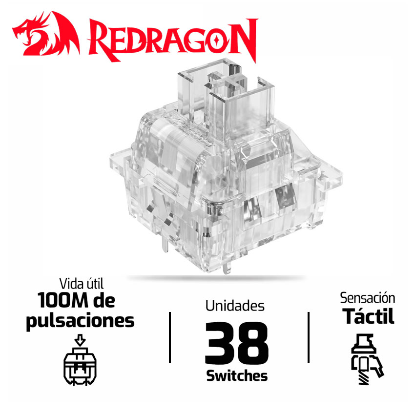 KIT SWITCHES REDRAGON PANDA CRYSTAL 38 UNITS - 1