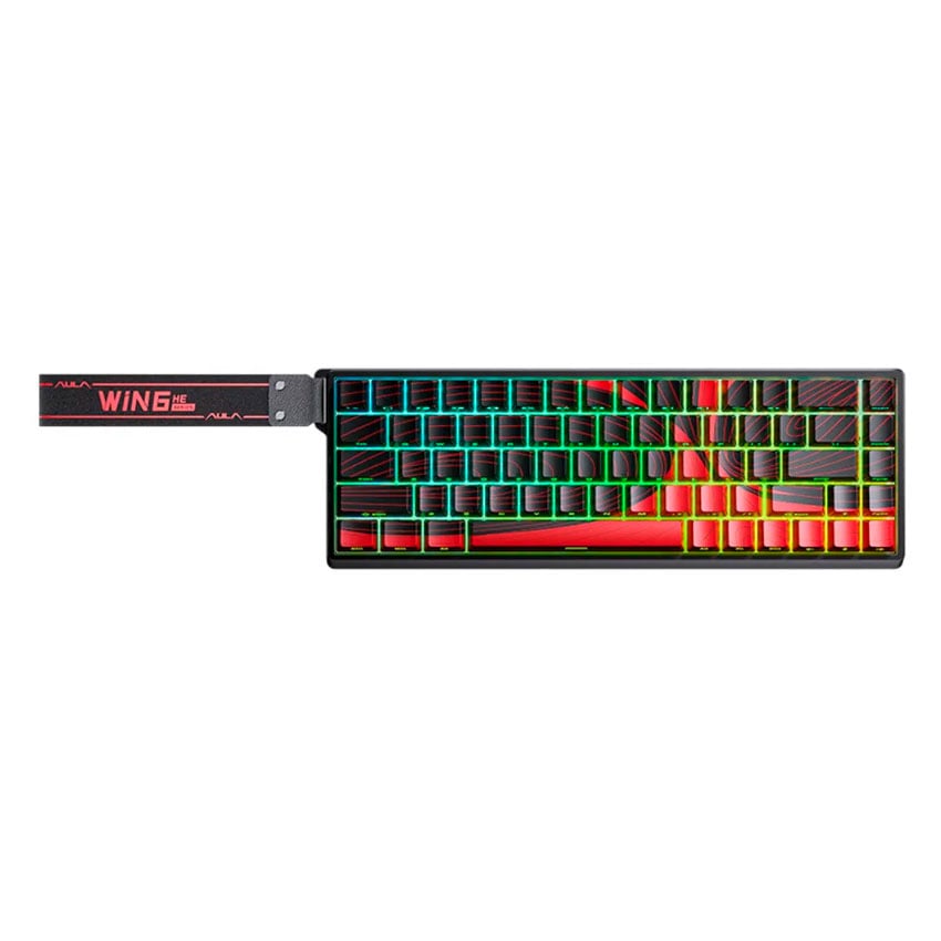 TECLADO AULA WIN68HE MAX CABLEADO BLACK /RED WING CHUN MAGNETIC SWITCH - 2