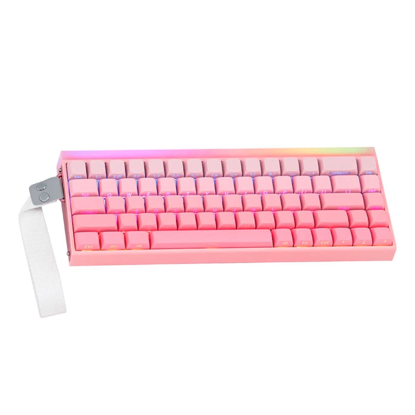 TECLADO AULA HERO68HE RGB CABLEADO INGLES WHITE CONTOUR - BLACK KING MAGNETIC SWITCH - 1