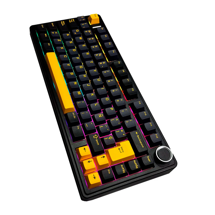 TECLADO AULA F75 RGB INALÁMBRICO ESPAÑOL BLACK/YELLOW – REAPER SWITCH - 2