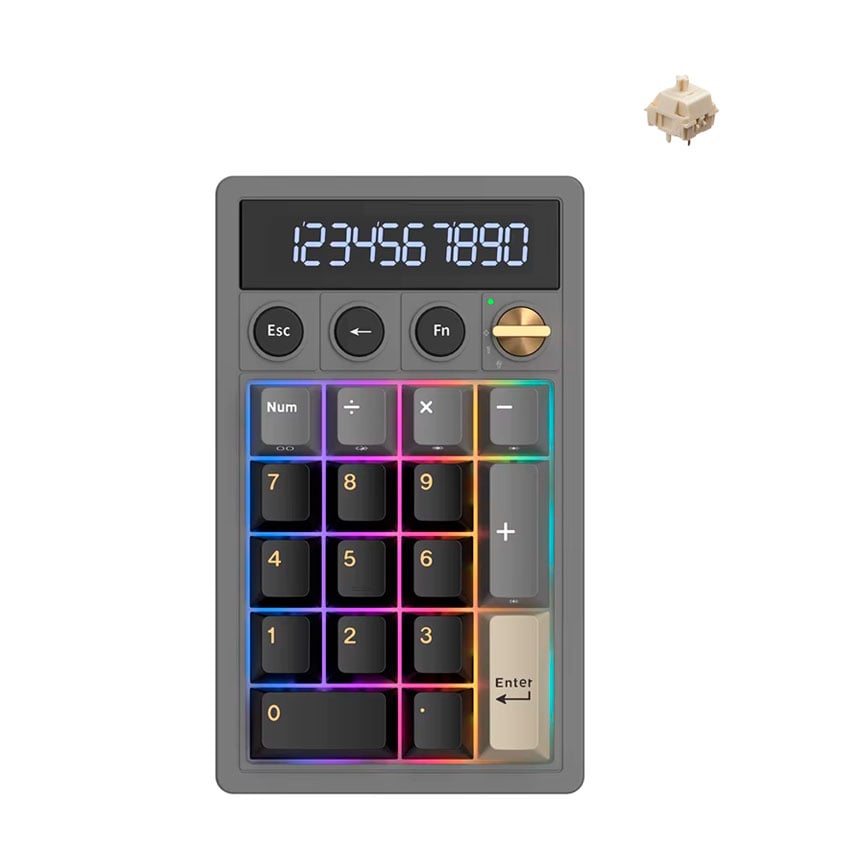 TECLADO NUMÉRICO ROYAL KLUDGE RK M20 PHANTOM CREAMY SWITCH RGB TRI-MODE - 1