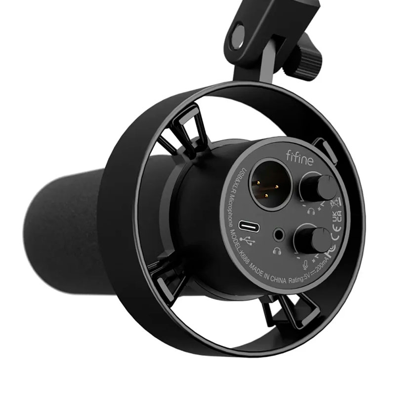 MICRÓFONO FIFINE K688 DINÁMICO NEGRO USB/XLR CARDIOIDE PROFESIONAL - 6