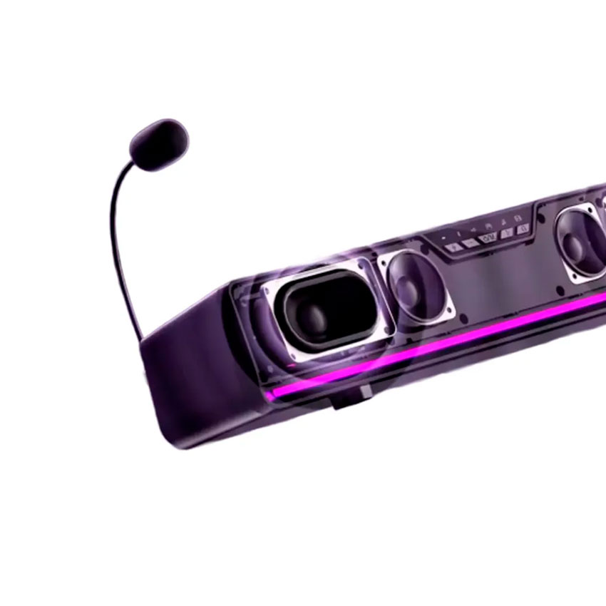 PARLANTE CON MICRÓFONO AULA GS6 PRO CABLEADO 7.1 SURROUND / NEGRO - 3