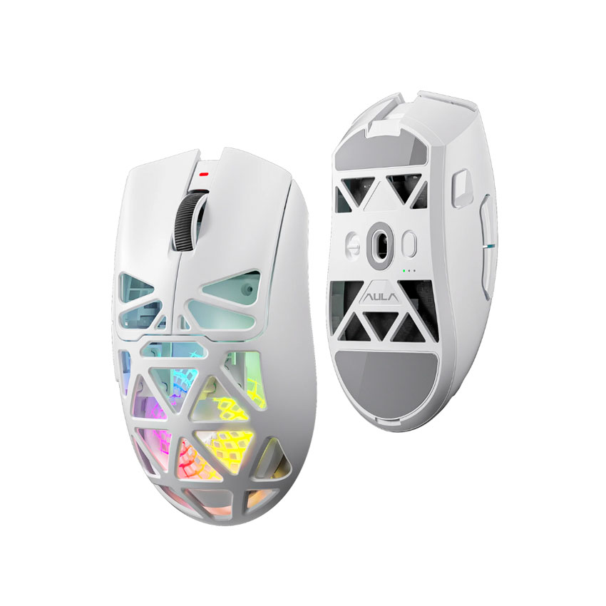 MOUSE AULA SC620 RGB INALÁMBRICO 12K DPI WHITE - 2
