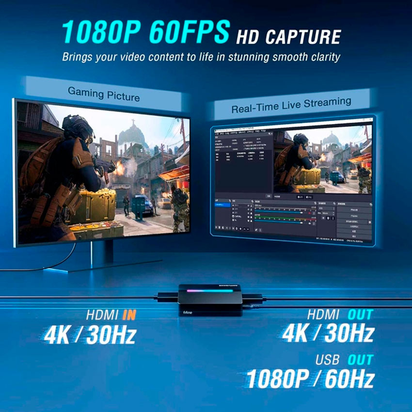 CAPTURADOR DE VIDEO FIFINE AMPLIGAME V3 FULL HD 4K USB-C - 4
